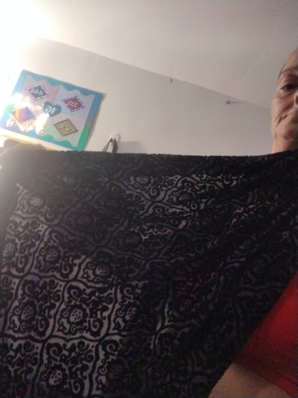 Plush Black Burnout Velvet & Silk Wrap Scarf - Picture 7 of 8